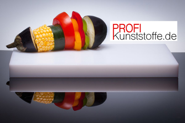 50 cm x 40 cm , weißes Kunststoffschneidbrett, PROFIBRETT aus Vollkunststoff, HACCP geeignet, Spülmaschinenfest, höchst messerschonend, Industriequalität, für alle Lebensmittel geeignet